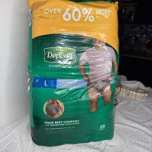 depends fit flex underwear for men size large 28 count New unopened package